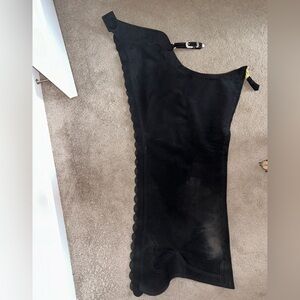 Hobby horse chaps youth large long scalloped black ultrasuede